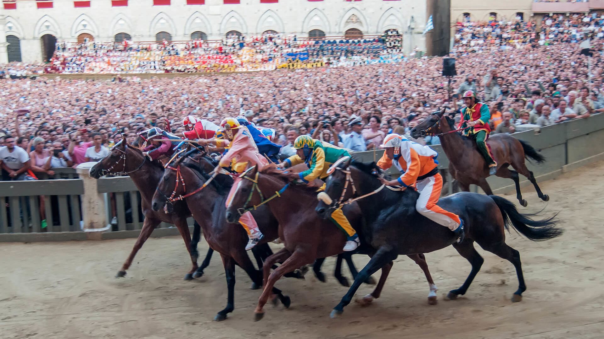 Jockeys Racing Horses In A Race